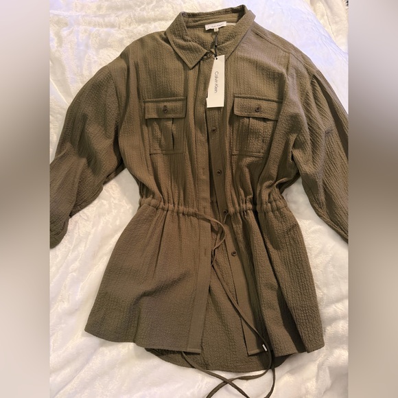 Calvin Klein Khaki Textured Shirt - Picture 2 of 10